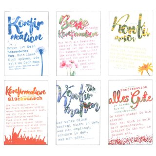 Glückwunschkarten Konfirmation mit Spruch 11,5 cm x...