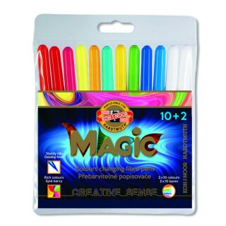 Fasermaler " Magic " übermalbar  Set 10 + 2