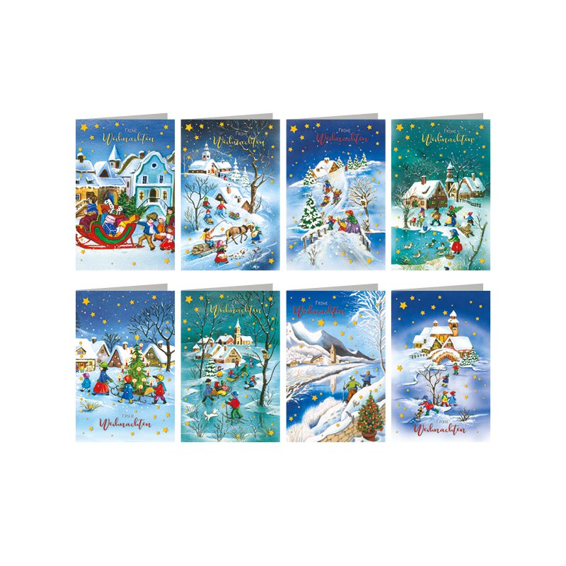 BOFUNX Weihnachts-Rubbelkarten Set – 6 Stück Mit Umschlägen & Herz-Aufklebern Zum Selbstgestalten