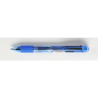 Kugelschreiber- 3 + 1 Multifunktion - Transparent Blau - / 3- Farb-Kugelschreiber + Druckbleistift