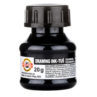 Zeichentusche für Technisches Zeichnen - Schwarz - 20g...