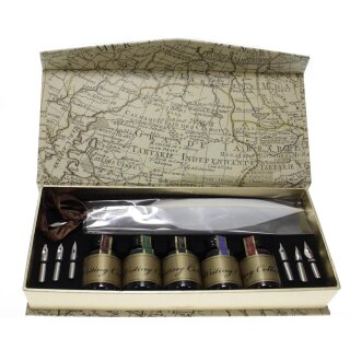 Kalligrafie Set 13 teilig mit echter Feder im Etui VE1