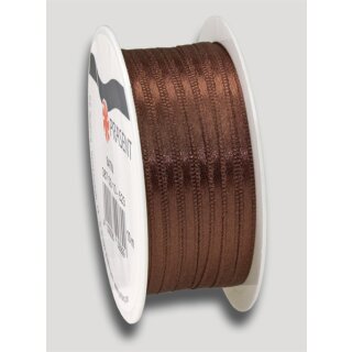Schleifenband- Satinband " Satin ribbon - espresso " 3 mm x 10 m 
