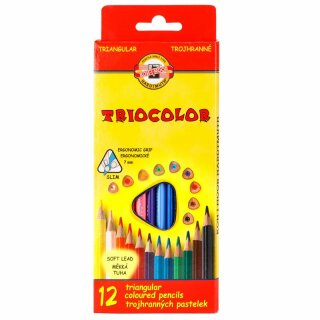 Buntstifte Triocolor Schul- Farbstifte 3,2 mm Mine  12er Pack