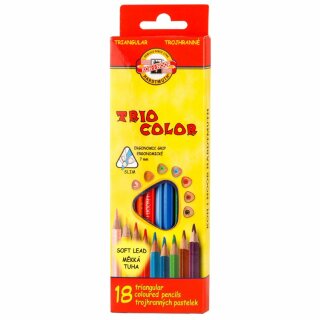 Buntstifte Triocolor Schul- Farbstifte 3,2 mm Mine  18er Pack