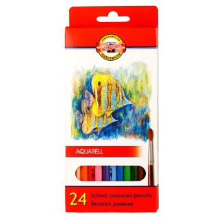 Buntstifte "Fisch" Aquarell  Schul- Farbstifte  24er Pack