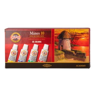 Ölmalfarben  10er Set  Mánes Colours  -  10 x 16 ml Tuben -