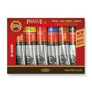 Ölmalfarben  6er Set  Prague Colours   - 6 x  40 ml / Tuben -