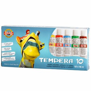 Temperafarben 10er Set  Schulmalfarben  - 10 x 16 ml / Tube -